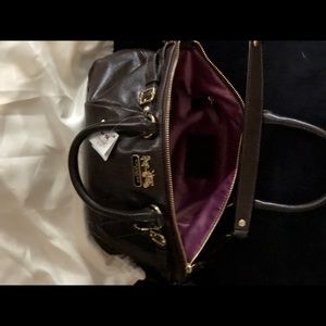 New dark brown Coach handbag